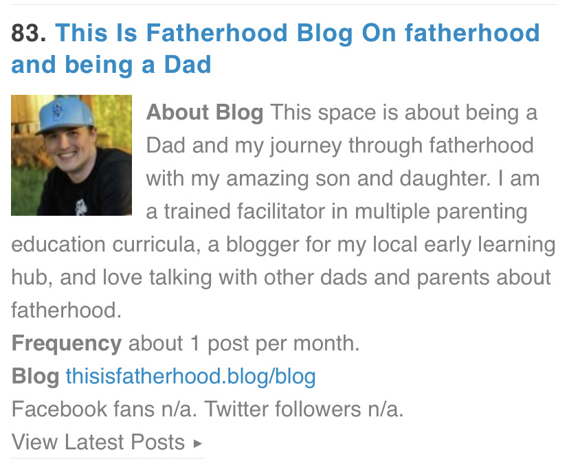 Top 100 Father Blog! – This Is Fatherhood